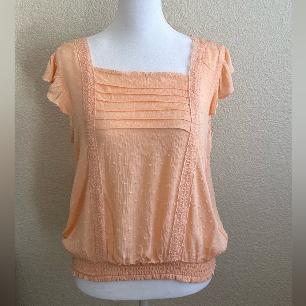 Amy Ruffle Sleeve Smocked Top
